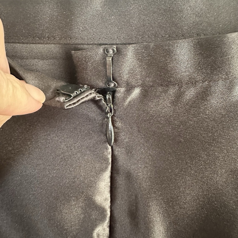 VTG Tadashi Black Satin Maxi Skirt Evening Formal 8 USA Gala Glam Cocktail Party - Picture 3 of 9